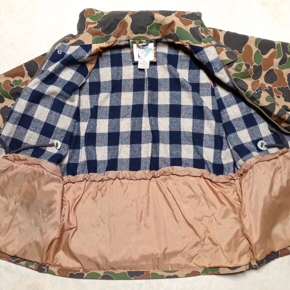 *READ* Vintage Trophy Club Camo Field Hunting Jacket w/ 2 Removable Hoods SMALL - Picture 6 of 13